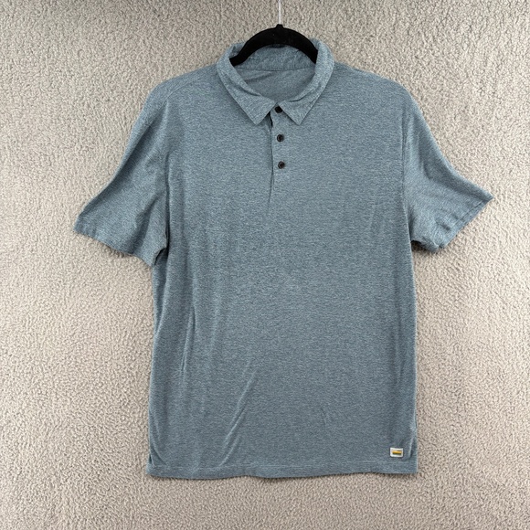 Vuori Men's Heather Blue Short Sleeve Performance Polo Shirt Size Medium - Picture 1 of 10
